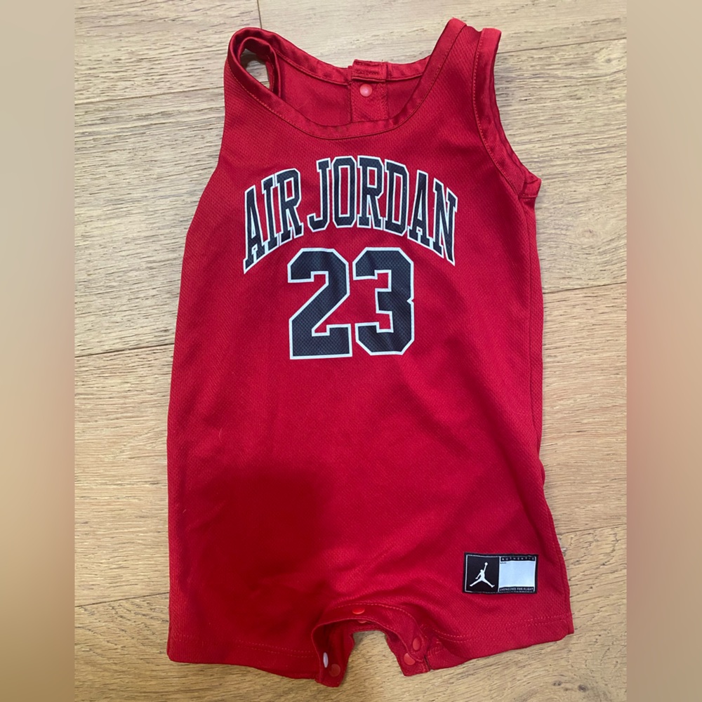Air Jordan sporty Red Baby Romper size 18m like new